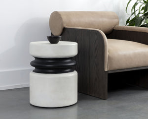 Sunpan Sumie End Table - Stunning Contemporary Two-Tone Design with Unique Sculpted Middle Crafted from Concrete