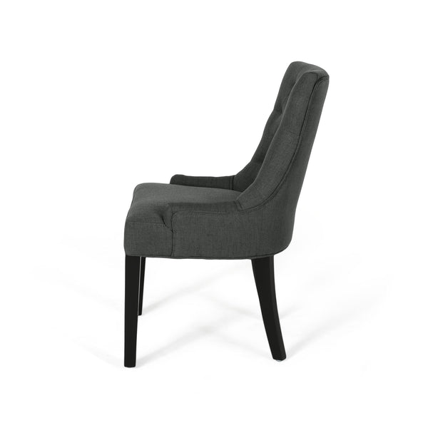 English Elm Christopher Knight Home® - Cheney Dining Chairs Set Of 2 - Contemporary Comfort With Diamond-Tufted Back And Tapered Legs 54181.00FDGRY