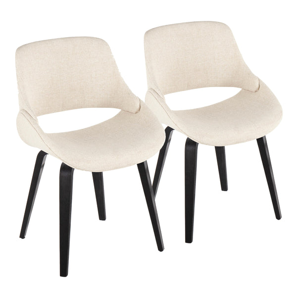English Elm Mid-century Modern Dining Chairs Faux Leather Seat Zebra Bentwood Legs Set of 2 B202S01219