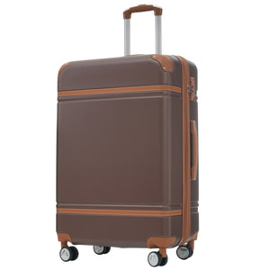 English Elm Hardshell 3 Piece Luggage Set Abs Spinner Suitcase with Tsa Lock Carry on Travel Brown N732P171583O