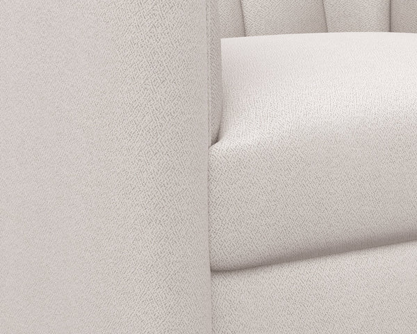 Sunpan Birrit Swivel Armchair - Luxurious Comfort with Durable Performance Fabric and Sleek Wooden Base Alaska Greige