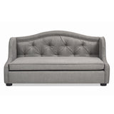 English Elm Robin 35" Tufted Wingback Pet Sofa Bed, Medium, Uptown Gray Stain Resistant High Performance Polyester