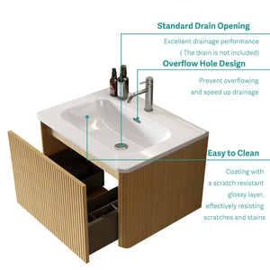English Elm BB0424Y301, Glossy White Ceramic Integrated Sink – Durable Seamless Design, Easy-Clean Elegant Basin (97) W1865128405