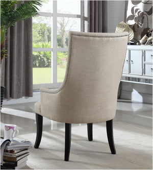 English Elm High Back Wingback Accent Chair Polyester Upholstery Nailhead Trim Tailored Living Room Seat Black+Natural B011P439042