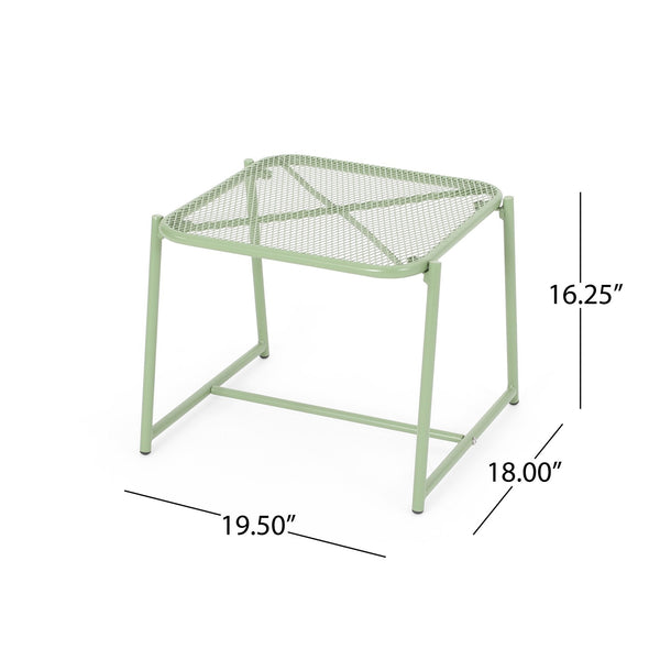 English Elm Christopher Knight Home® - ELBA Modern Mesh Shell Chat Set with Powder-Coated Iron Frame, Retro Minimal Outdoor Seating Green N775P250740G