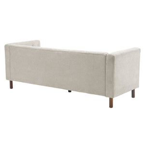 English Elm Christopher Knight Home® - 78" Upholstered Sofa with Tufted Linen-Like Fabric, Deep 19" Seat, Sturdy Rubber Wood Legs, 900lb Capacity Gray+Beige N763P243921A
