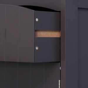 English Elm HOMCOM Tall Bathroom Linen Cabinet – Narrow Free-Standing MDF Tower with 3 Shelves, Drawer, Brown W2225P229566