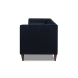 English Elm Jack 84" Modern Tuxedo Tufted Sofa, Dark Navy Blue Performance Velvet