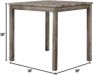 English Elm 5 Piece Oak Counter Dining Set Square Table Tufted Linen Stools Kitchen Nook B011S02295