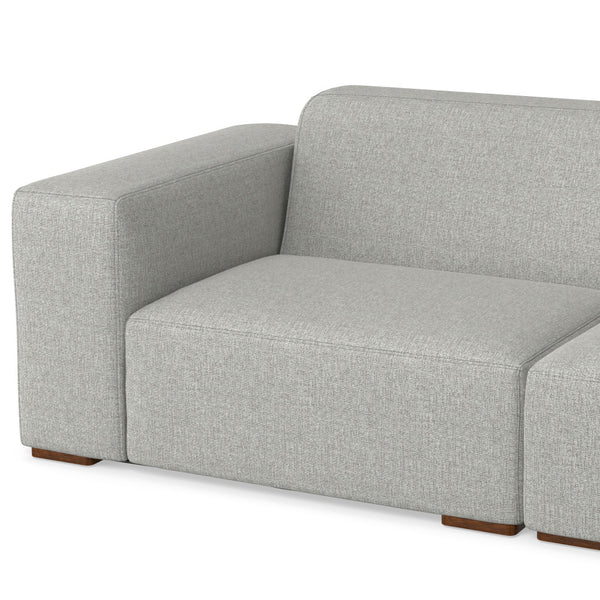 English Elm Rex Handcrafted Right Sectional Sofa with Ottoman — Eco-Friendly Performance Fabric, Durable Comfort Gray B136P199208