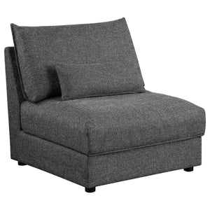 English Elm Wakefield Slipper Accent Chair Armless Foam Seat with Lumbar Pillow Modern Decor B062P451728
