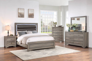 English Elm Modern Six Drawer Wood Dresser with Gold Hardware and Sculptural Legs for Bedroom B011P448745