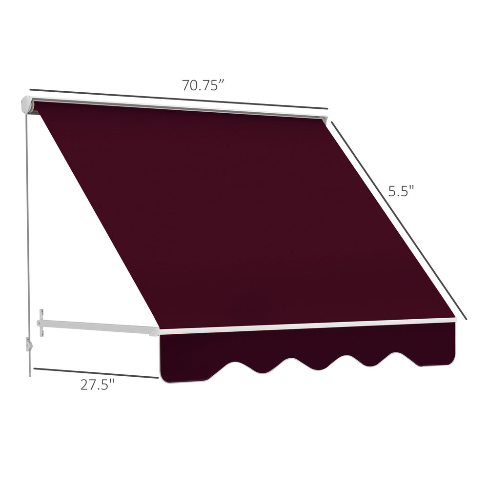 English Elm Window Retractable Awning Uv Resistant Aluminum Arm Shade for Patio Balcony Outdoor T3971P382937