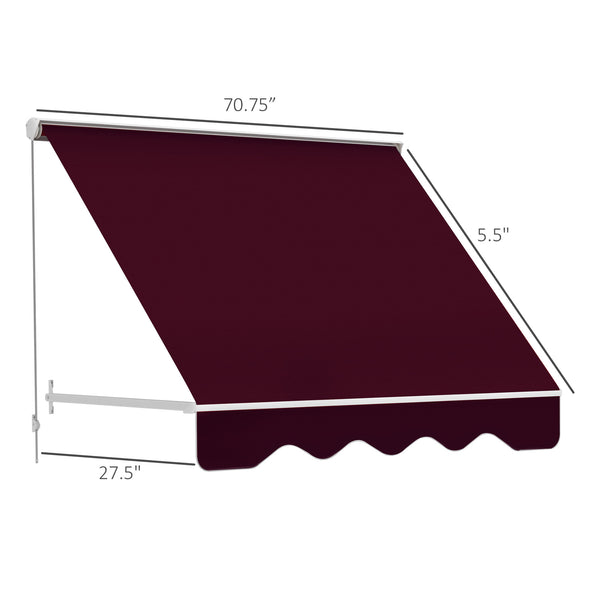 English Elm Window Retractable Awning Uv Resistant Aluminum Arm Shade for Patio Balcony Outdoor T3971P382937