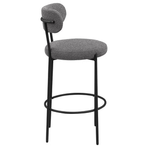 English Elm Concord Grey Boucle Bar Chair Set of 2 — Curved Back, Foam Cushioning, Ring Footrest, Modern Comfort B062P299855