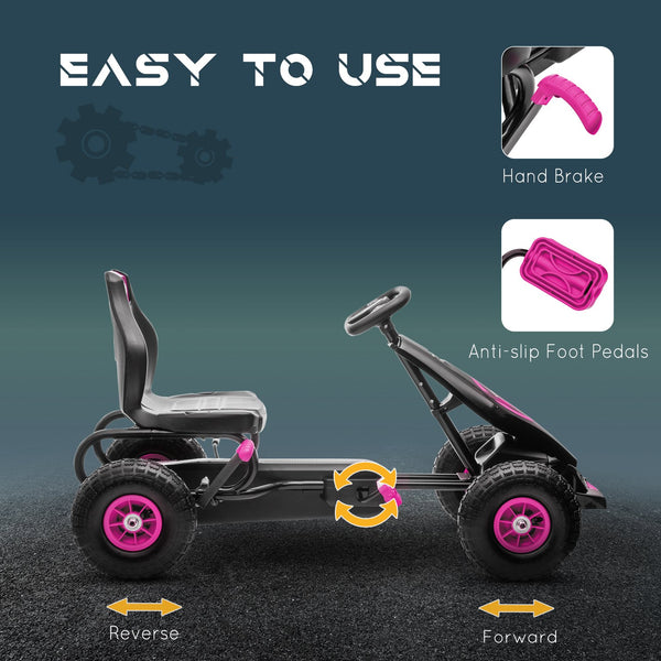 English Elm Aosom Youth Scooter Steel Frame Dual Caliper Brakes Inflatable Tire Kids Ride W2225P217462