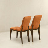 English Elm Ashcroft Furniture - Ines Burnt Orange Velvet Dining Chair (Set Of 2)