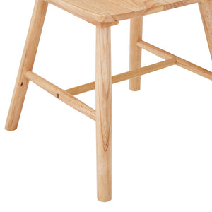 English Elm 4pieces Natural Rubber Wood Dining Chairs with Curved Backrests, 17" Seat Height, Stable Anti-Skid Feet W2720P193121