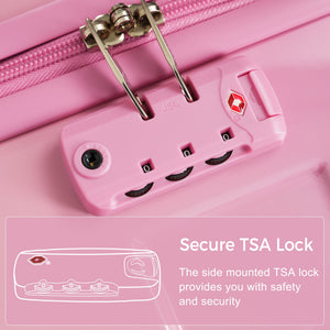 English Elm Luggage Sets 3 Piece Abs Hardshell Spinner Suitcase Collection with Tsa Lock Pink N726P281629S