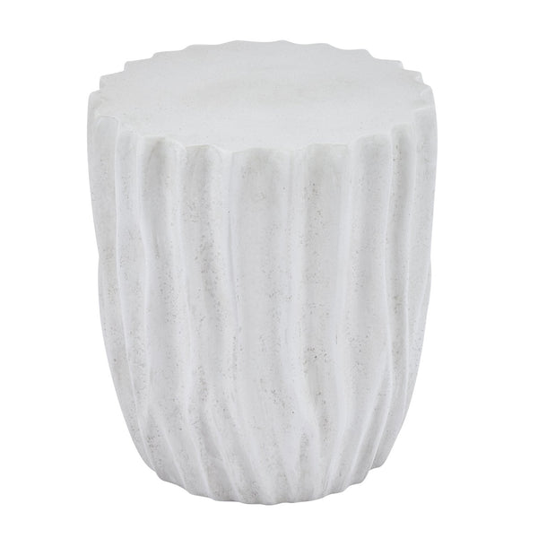 English Elm Tree Stump Mgo Accent Table Realistic Bark Texture Indoor Outdoor Rustic Side Antique White N776P372347W