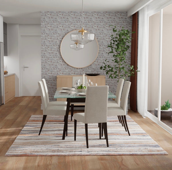 Feizy Rugs Gilmore Modern Geometric Stripes Rug - Vibrant Abstract Design For Stylish Contemporary Spaces Ivory,Orange,Gray Polypropylene Gil39mqfivymlti6a