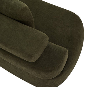 English Elm 122" Curved Modular Sectional Sofa Cloud Fill Polyester Upholstered Living Room Seating Olive Green N771P396326L_N771P396327L