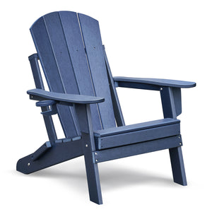 English Elm Folding Outdoor Hdpe Adirondack Chair Weather Resistant Patio Fire Pit Seat W2749P185897