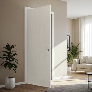 English Elm 36 in Flush Interior Door Slab White Melamine Hollow Core Composite Modern Finish B2763P486368