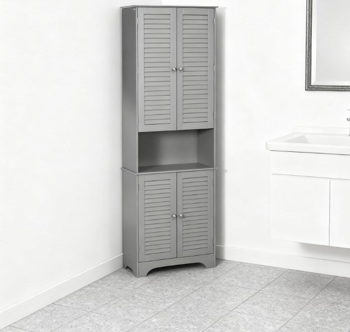 English Elm Black Tall Narrow Mdf Storage Cabinet with Doors Adjustable Shelves Bathroom Tower T3971P416261