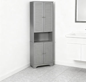 English Elm Black Tall Narrow Mdf Storage Cabinet with Doors Adjustable Shelves Bathroom Tower T3971P416261