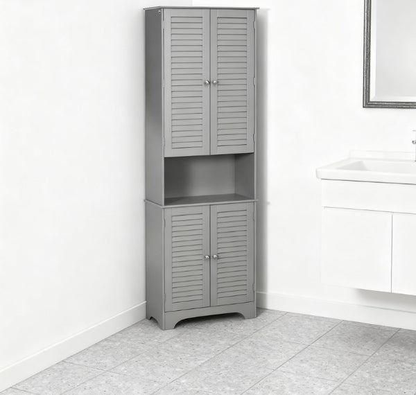 English Elm Black Tall Narrow Mdf Storage Cabinet with Doors Adjustable Shelves Bathroom Tower T3971P416261