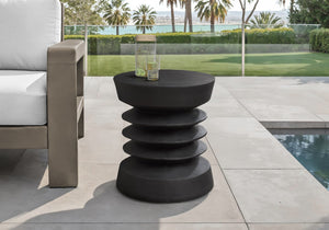 English Elm Accent Table Round Matte Finish Weather Resistant Magnesium Oxide Indoor Outdoor Side B2710P461675