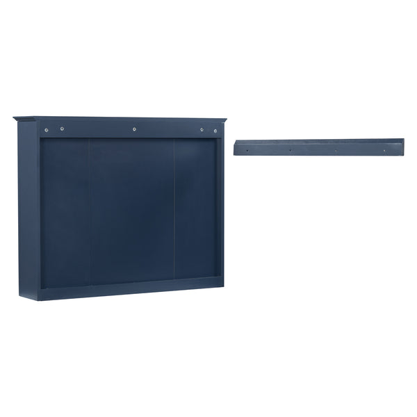 English Elm 36'' Modern Bathroom Vanity with Mirror Cabinet and Sink, Spacious Storage, Soft-Close Doors & Drawers Blue SW000134AAC-3