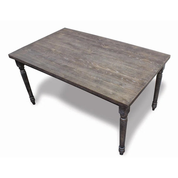 English Elm Transitional 59" Rectangular Dining Table Weathered Grey Veneer Rustic Farmhouse 6-Seat Centerpiece B011P352475