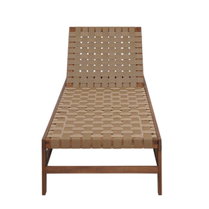 English Elm Christopher Knight Home® - Outdoor Rope Chaise Lounge with Acacia Wood Frame and Adjustable 4-Position Recline for Patio Comfort Light Brown,Mocha 84.84 L x 29.13 W x 5.78 H N776P288556B