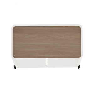 English Elm Abbey 32" Accent Cabinet in Maple with Soft-Close Doors, Adjustable Shelves, Tray Top & Slim Legs Brown+White B365P397883