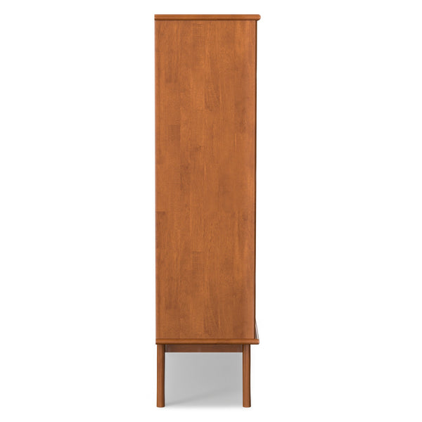 English Elm Draper Mid-Century 9-Cube Storage Console with 3 Drawers, Teak Brown Rubberwood, Low-VOC Finish B136P364306