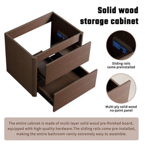 English Elm 23x18x19 Floating Bathroom Vanity Solid Wood Grain Soft Close Drawer Modern Storage W3402P370149