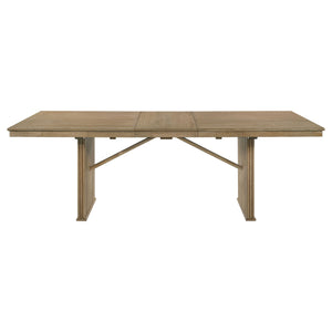English Elm Dreydon Reeded Rubberwood Extendable Dining Set Seats Six in Farmhouse Style B062S01781