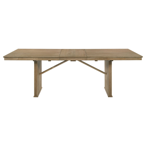 English Elm Dreydon Reeded Rubberwood Extendable Dining Set Seats Six in Farmhouse Style B062S01781