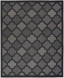 Nourison Easy Care NES01 Machine Made Flat Weave Solid Border Indoor/Outdoor Modern Outdoor Rug Charcoal Black, Charcoal Black 84% Polypropylene,16% Polyester 99446042224