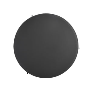 English Elm Krike Industrial Round Coffee Table Tempered Glass Top Steel Cross Leg Living Room Gray B2736S00025