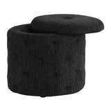 OSP Home Furnishings Erindale Round Storage Ottoman Onyx