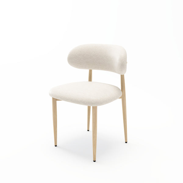 English Elm Dining Chair Set with Wood Grain Metal Frame Upholstered Seat Modern Farmhouse Kitchen Cream W3316P449682