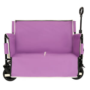 English Elm 3-in-1 Convertible Folding Wagon with Bench Seat Steel Frame 500lb Capacity Purple W2932P283543