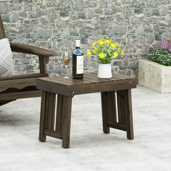 English Elm Christopher Knight Home® - KYOTO SIDE TABLE Foldable Slat-Top Wood Accent Table with Classic Leg Frame, Compact 21.5" W Grey 69317.00GRY