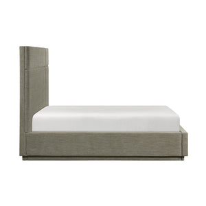 English Elm White Solid Wood Full Bed Frame with Tall Paneled Headboard Classic Cottage Style B011S02498