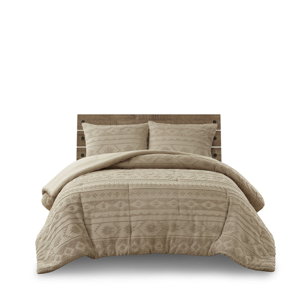English Elm 2 Piece Chenille Tufted Jacquard Comforter Set Heavyweight Southwestern Boho Bedding B035P319508