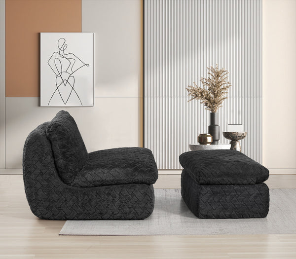 English Elm Liyasi Full Compression Swivel Sofa Chair With Ottoman - Cozy, Ergonomic Design For Relaxation & Style W820P312314