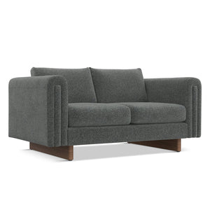 English Elm Jones 61 inch Loveseat with Eco-Friendly Polyester Upholstery, High-Density Foam Comfort & Durable Frame DARK GREY B136P364286